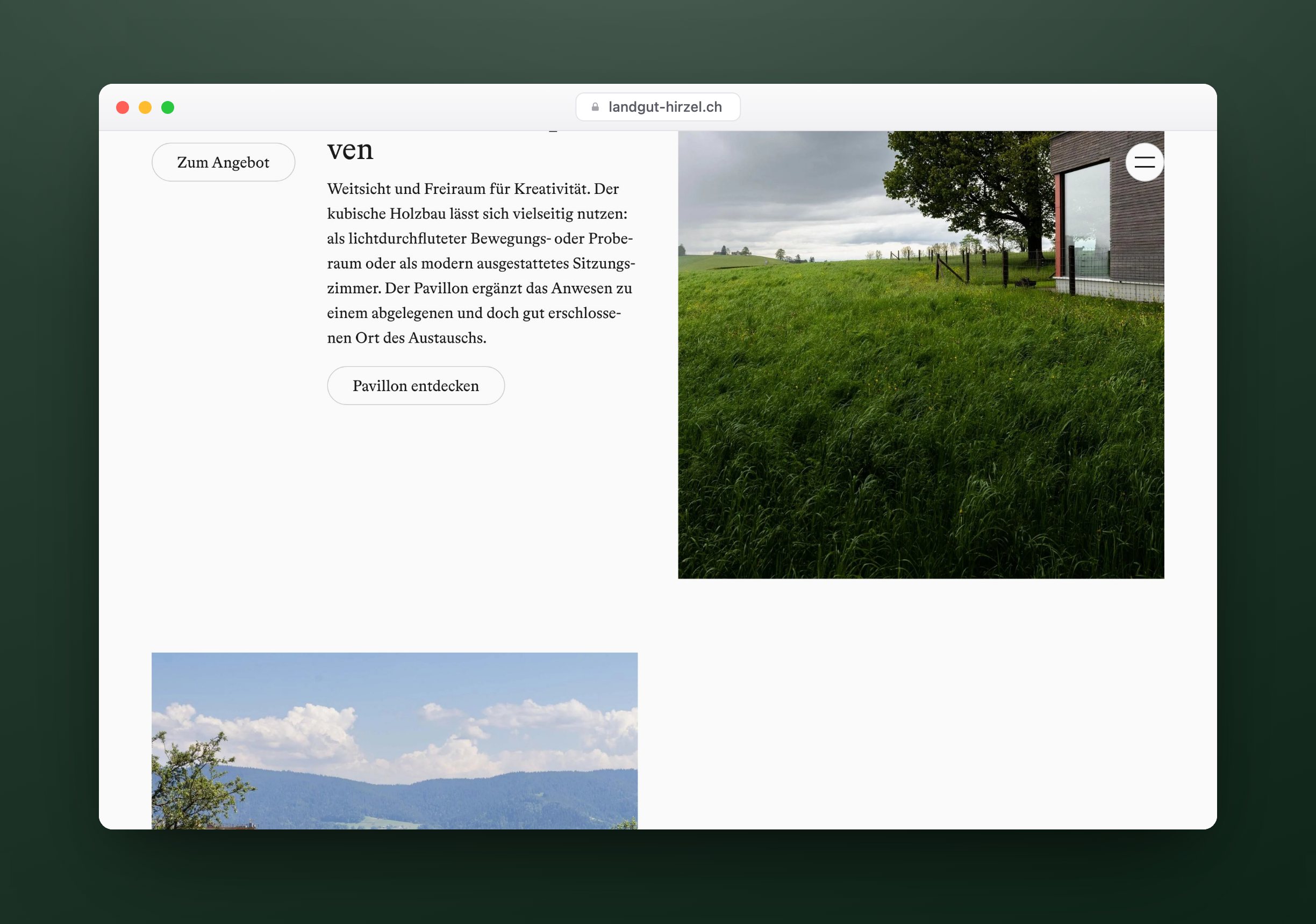 Landgut Hirzel, Website