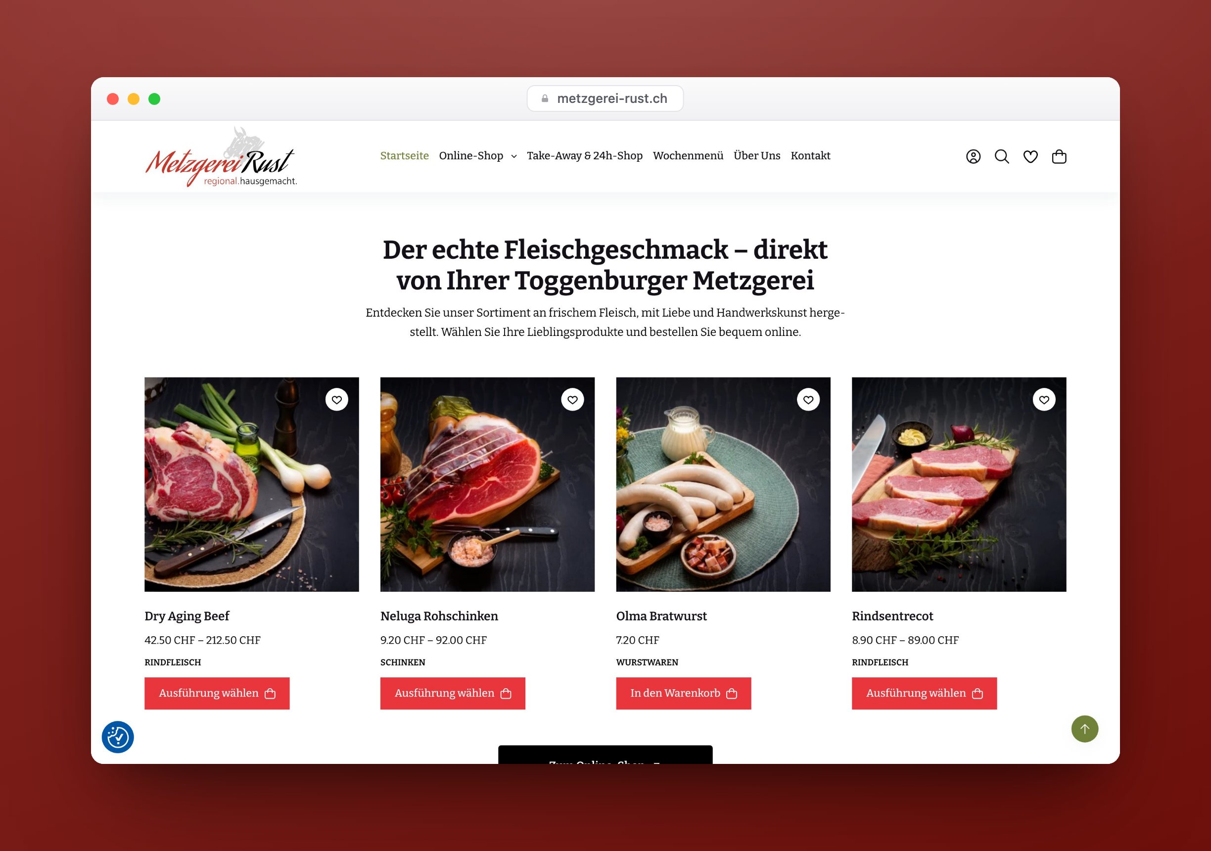 Metzgerei Rust, Website